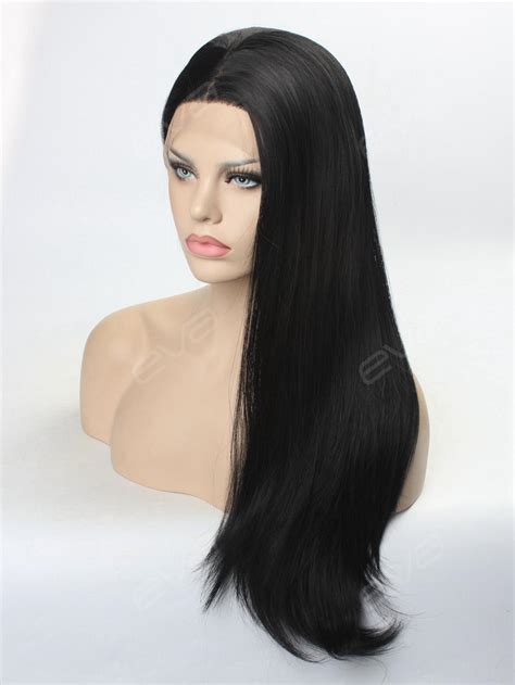 Jet Black Long Straight Synthetic Lace Front Wig All Synthetic Wigs Evahair