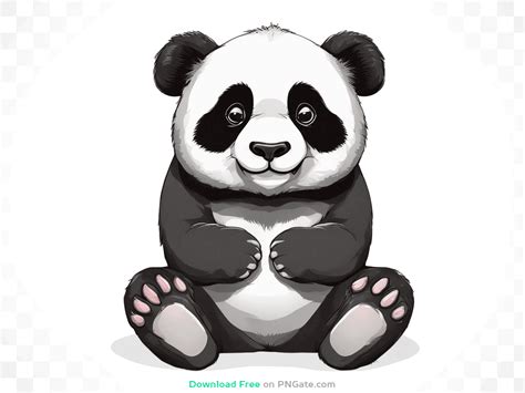 Cute Cartoon Panda Sitting Png Image Download For Free Pngate