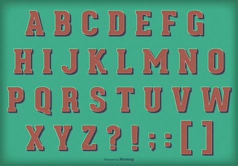 Retro Vintage Vector Alphabet - Download Free Vectors, Clipart Graphics & Vector Art