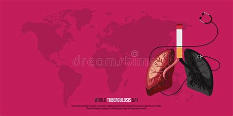 World Tuberculosis Day Poster Or Banner Background Vektor Illustrationer Illustration Av