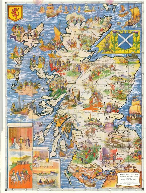 Scots Kith And Kin Pictorial Map And Guide To Your Tartan Clan Or