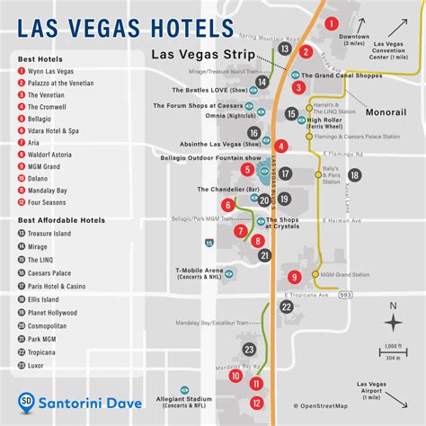 Las Vegas Hotel Map Best Places To Stay On The Strip