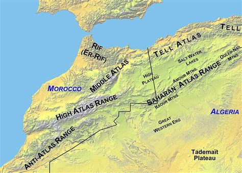 Atlas Mountains On Map Of Africa Ireland Map