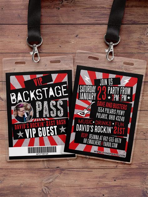 Vip Pass Backstage Pass Concert Ticket Birthday Invitation Etsy