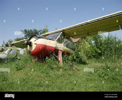Old Abandoned Plane The Base Of Abandoned Broken Planes Stock Photo