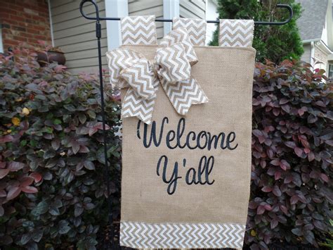 Burlap Garden Flag Embroidered Welcome Yall 11 By Cindidavis1