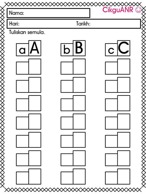 Laman informasi prasekolah buku aktiviti murid. latihan huruf besar a | KitPraMenulis