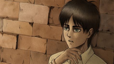 Attack On Titan Eren Yeager Leaning On The Wall Hd Anime Wallpapers