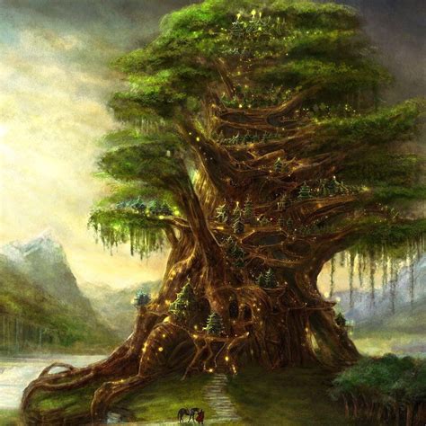 Summer fantasy forest landscape vector illustration. 8tracks radio | Village in the Trees (8 songs) | free and ...