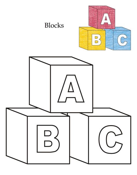 Blocks Coloring Pages Clip Art Library