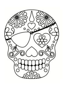 Il s'agit d'un squelette féminin vêtu de riches habits et portant généralement un chapeau, elle est inspirée de la calavera garbancera dont on ne voit, sur l'illustration originale, que le buste. Coloriage tête de mort mexicaine : 20 dessins à imprimer