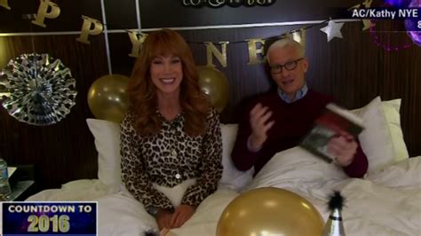 Kathy Griffin Anderson Cooper Kick Off Nye Show In Bed Hollywood