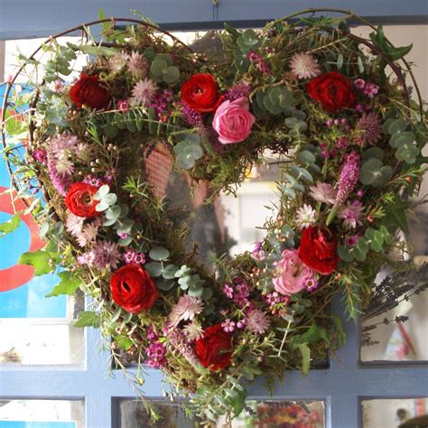 Spring Woodland Fresh Flower Heart Wreath By The Artisan Dried Flower