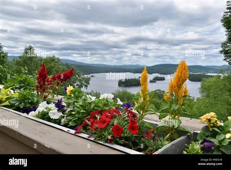 The View Of Blue Mountain Lake Seen From The Adirondack Museum In The