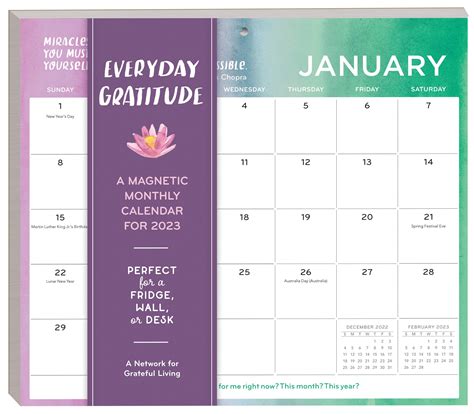 Everyday Gratitude Magnetic Wall Calendar