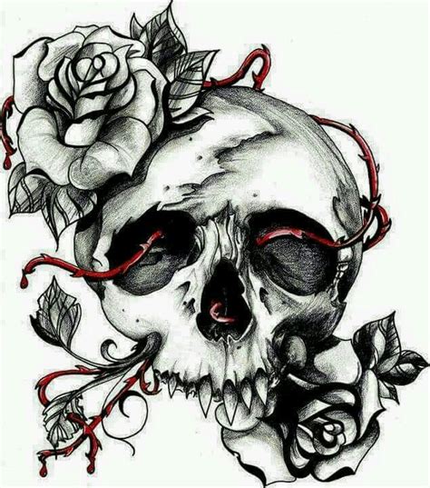 Skull Roses Skull Tattoo Design Tattoo Design Drawings Tattoo