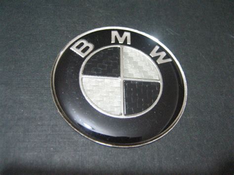 Bmw Black Carbon Fiber Hood Emblem Trunk Emblem Wheel Center Cap