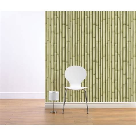 Muriva Bluff Bamboo Pattern Wood Mural Embossed Vinyl Wallpaper J22304