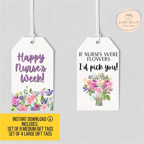 Happy Nurse's Week Floral Gift Tag If Nurses Were Flowers | Etsy