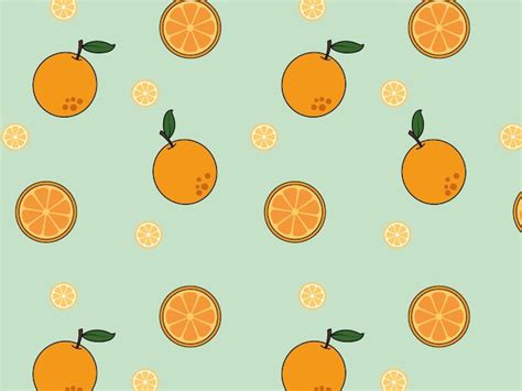 Premium Vector Orange Fruit Pattern