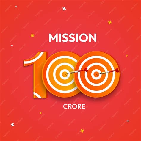 Premium Vector Mission 100 Crore Target Celebration