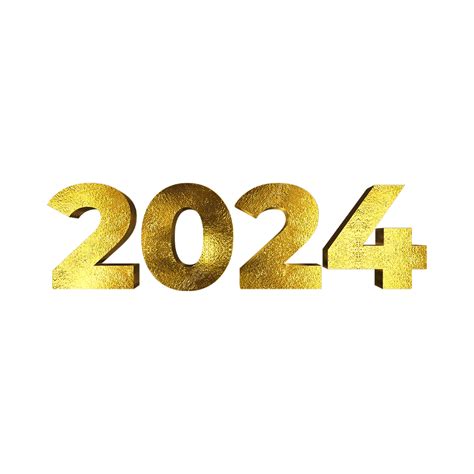 Happy New Year 2024 Golden Text Vector 2024 Text 2024 De Golden Png