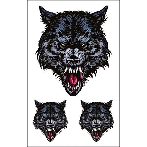 2017 New Design Cool Tattoo Body Art Wolfs 19x12cm Waterproof Temporary