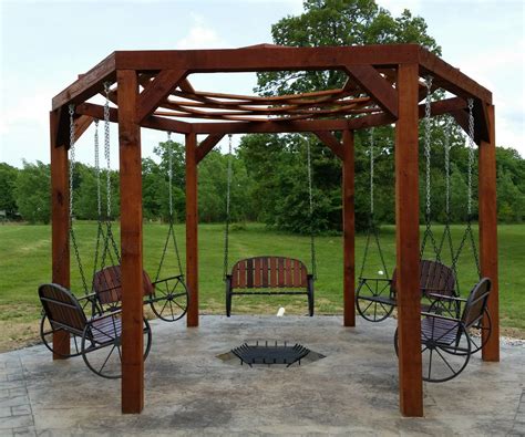 The 48 octagon modular fire pit kit has a measurement of 44. Hexagon Swing With Sunken Fire Pit : 8 Steps (with ...