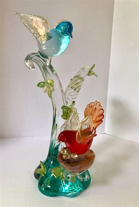 Signed Cenedese Vetri Murano Glass Italy Multicolor Large Bird Sculpture 1970s At 1stdibs