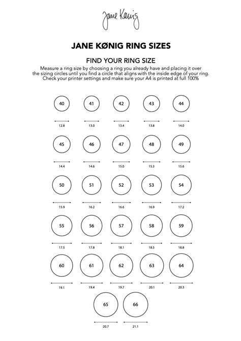 Sizeguide For Your Rings Jane Kønig