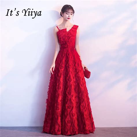 it s yiiya honorable wine red one shoulder sleevesless feathers evening dresses backless floor