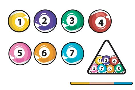 Billiard Pool Balls With Numbers Collection Glossy Snooker Ball