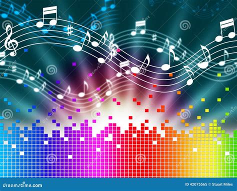 Colorful Soundwaves Background Shows Music Frequencies And Bright Beams