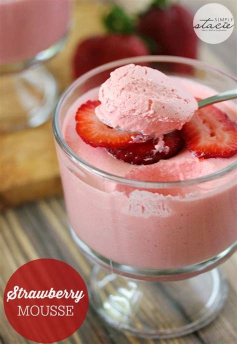 Here you'll find simple chocolate slices, fruit pies and tarts, salted caramel pudding recipes and even healthy bliss balls. Strawberry Mousse | Dessert recipes, Strawberry mousse, Desserts