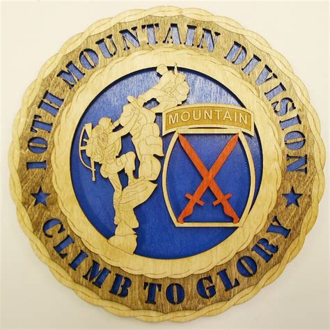 Custom 12 Wood Us Army 10th Mountain Division Climb To Etsy