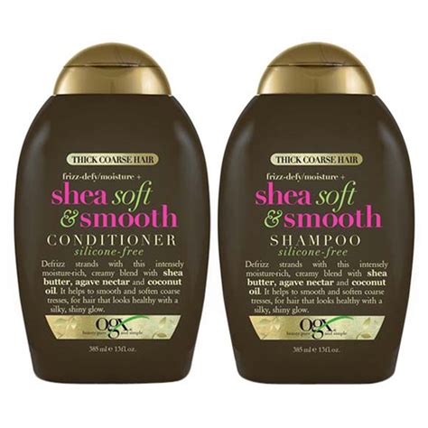 Ogx Hair Shampoo And Conditioner With Shea Soft And Smooth Frizz Defy