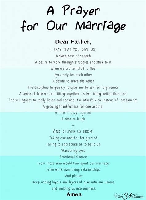 A Prayer For Oneness In Our Marriage With Free Printable Prayers