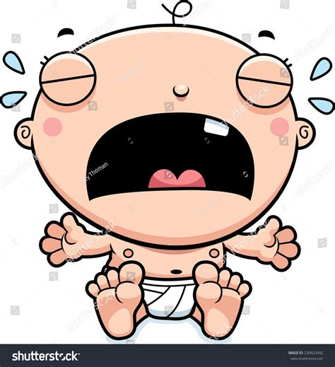 Cartoon Illustration Baby Boy Crying Stock Vector Royalty Free