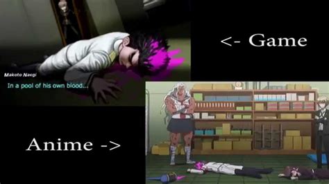 Dangan Ronpa Kiyotaka Ishimarus Death Comparison Psp Vs Anime
