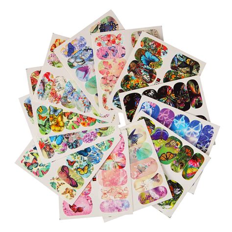 Great savings & free delivery / collection on many items. DIY nail patterns 12pcs/set Patterns Water Decals Nail Art Transfer Stickers Big Sheet Manicure ...