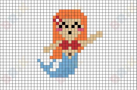 Mermaid Pixel Art Mermaid Cross Stitch Pixel Art Pixel Art Design