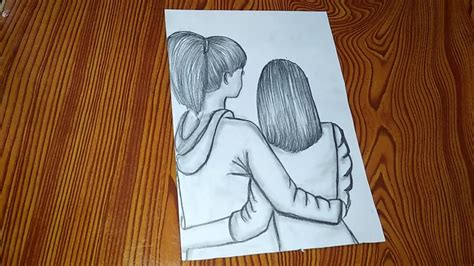 Sisters Love Pencil Sketch Of Two Sisters Youtube