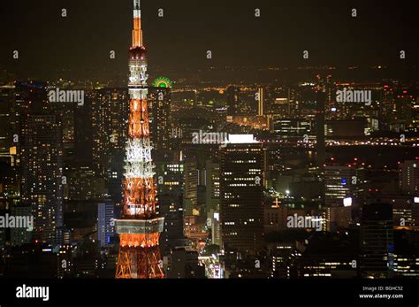 Night View Of Tokyo And Tokyo Tower From Roppongi Hills Mori Tower