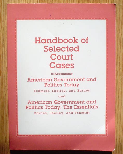 Handbook Of Selected Cases For American Government And