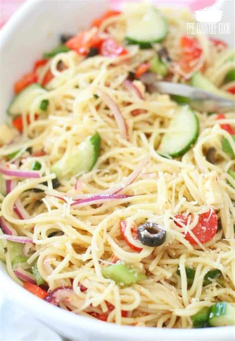 Rinse in cool water, drain. SUMMER SPAGHETTI SALAD (+Video) | Recipe | Spaghetti salad ...