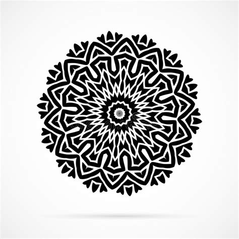 Vector Black Geometry Mandala Over White Stock Vector Illustration Of