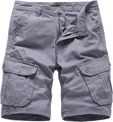 Mens Long Cargo Shorts Multi Pockets Durable Baggy Work Short Pant