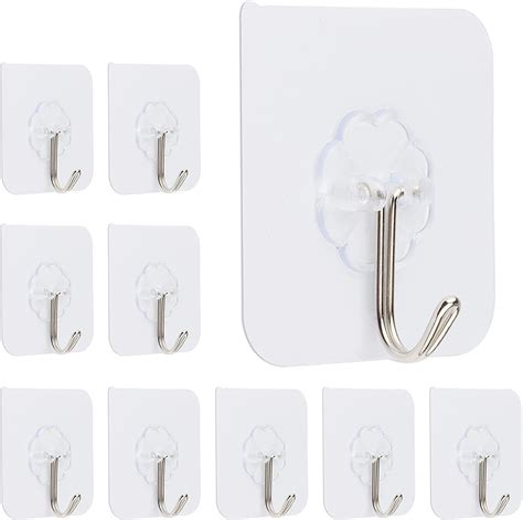 Wall Hook Sticky Heavy Duty Command Hooks Adhesive Removable Hooks For Bathroom Shower Outdoor