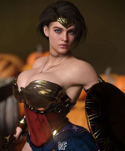 Jill As Wonder Woman Rude Frog 3D Resident Evil DC Nudes