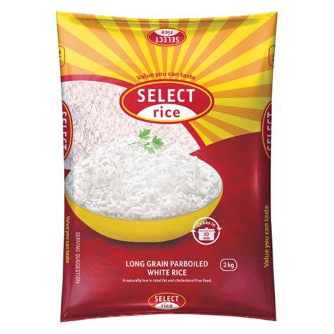 Select Rice Long Grain Parboiled White Rice 2kg Rice Rice Pasta